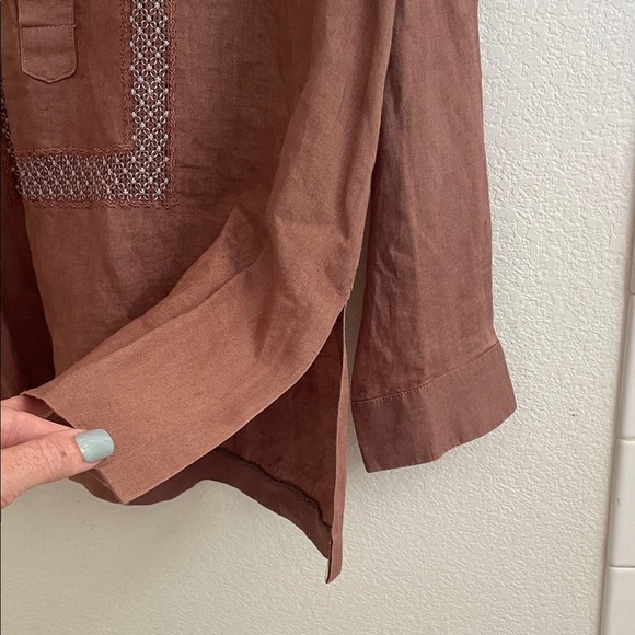 Men's Brown Long Sleeve Shirt - Picture 6 of 7